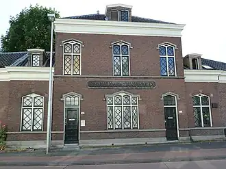 Stevensfundatie, overblijfsel van hofje op de hoek met de Kruisstraat (1860)