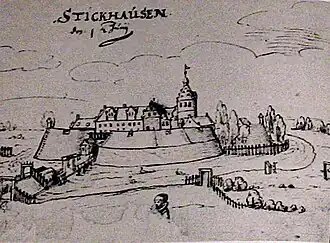 Het kasteel in 1632