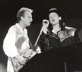 Sting en Bono tijdens A Conspiracy of Hope