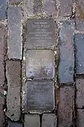 Drie stolpersteine voor David (1884-1943), zijn vrouw Vrouwtje (1892-1943) en hun zoon Heyman Polak (1921-1943)