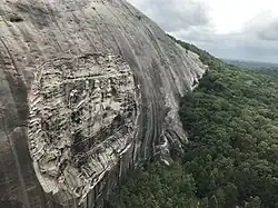 Het enorme bas-reliëf in Stone Mountain bij Atlanta (VS).
