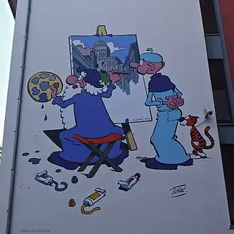 Stripmuur in Brussel.