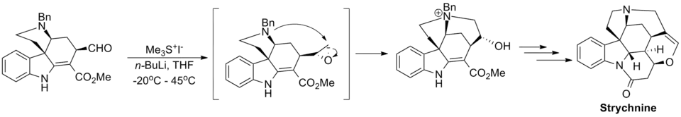 Toepassing van de Johnson-Corey-Chaykovski-reactie in de totaalsynthese van strychnine