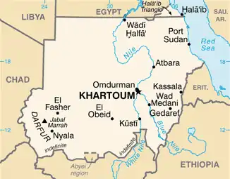 Kaart van Soedan