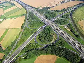 Luchtfoto van het knooppunt