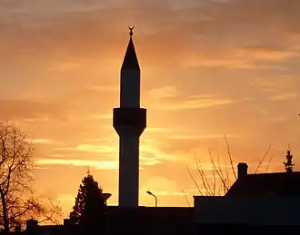 Minaret van de Sultan Ahmet Camii-moskee in 2014
