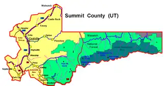 Kaart van Summit County