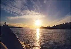 Zonsopgang op de Ljapinrivier.