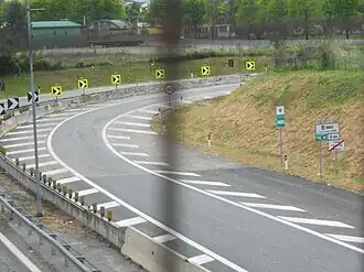 De RA10 gezien vanaf de Corso Grosseto (oude situatie van 2014)