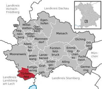 Kaart van Türkenfeld