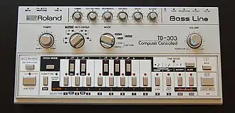 De Roland TB-303 bassynthesizer