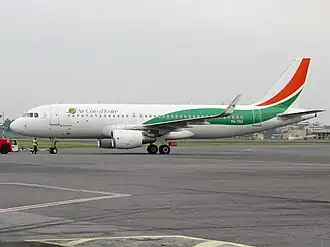 Een Airbus A320-200 van Air Côte d'Ivoire