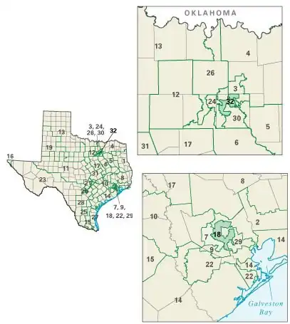 Congresdistricten van Texas tijdens het 109e Amerikaans Congres