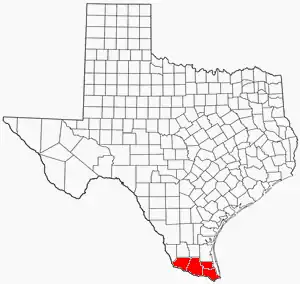 Kaart van Rio Grande Valley