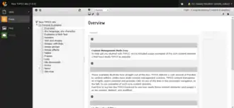 Het beheergedeelte van TYPO3 10.4