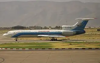 Een soortgelijke Tupolev Tu-154M van Taban Air