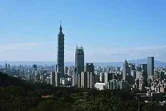 Uitzicht over de stad met Taipei 101