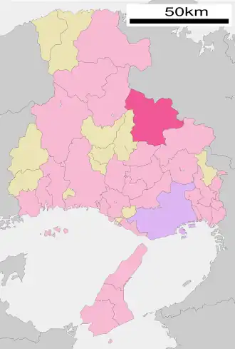 Situering van Tamba in de prefectuur  Hyogo