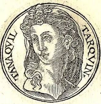 Afbeelding van Tanaquil in de  "Promptuarii Iconum Insigniorum"