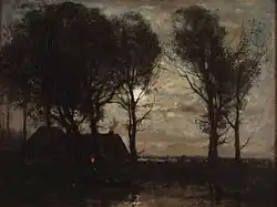 Landschap bij maanlicht, olieverf op doek, 57 × 45&nbsp;cm. Coll. Museum Veluwezoom, Doorwerth