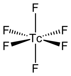 Structuurformule van technetium(VI)fluoride