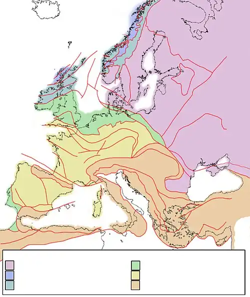 Tectonische kaart Europa