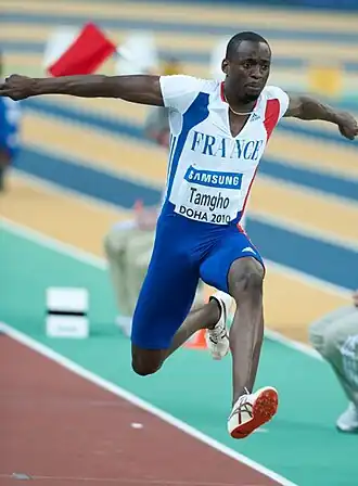 Teddy Tamgho tijdens de WK indoor in 2010.