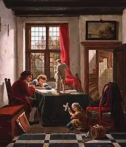 Abraham van Strij: De Tekenles, rond 1800