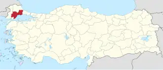 Kaart van Tekirdağ