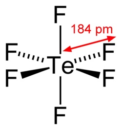 Structuurformule van telluurhexafluoride