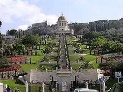 De Bahá'í-tuinen en -tempel in Haifa liggen op de helling van de Karmelberg