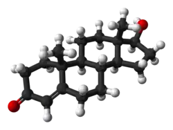 Molecuulmodel van testosteron