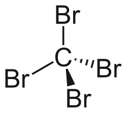 Structuurformule van tetrabroommethaan