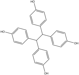Structuurformule van tetrafenolethaan