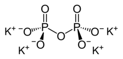 Structuurformule van tetrakaliumpyrofosfaat