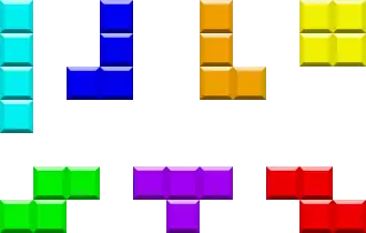 De tetromino's (I, J, L, O, S, T, Z)