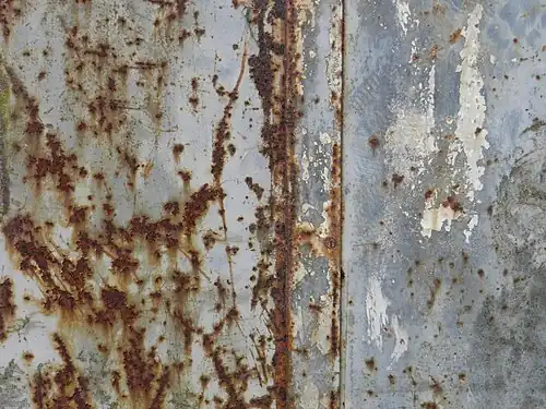 Textuur op een metaal ontstaan door roest (corrosie)