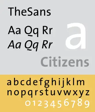 Voorbeeld van TheSans