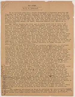 Eerste pagina van het manuscript van The Hound