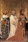 Linkerpaneel van de Wilton diptiek, Richard II van Engeland met zijn patroonheiligen