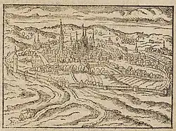 Vooraan links in de middeleeuwse stadswallen, de Verloren Kosttoren
