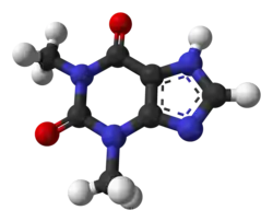 Molecuulmodel van theofylline