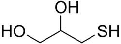 Structuurformule van 3-mercaptopropaan-1,2-diol
