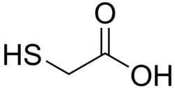 Structuurformule van thioglycolzuur