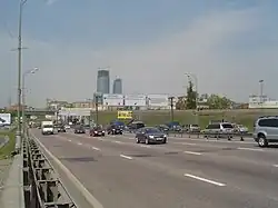 Gezicht op de weg nabij de Berezjkovy-kade