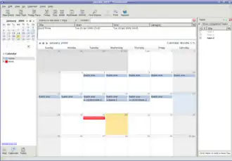 Schermafbeelding van Lightning met rechts de takenlijst