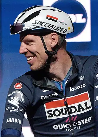 Declercq voor aanvang van de Omloop Het Nieuwsblad 2023