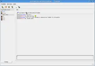 Tkabber's hoofdvenster