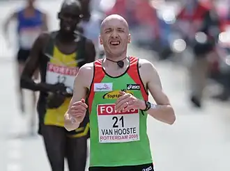 Finish in de Rotterdam Marathon 2008