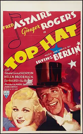 Een reclameposter voor Top Hat